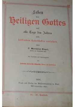 Beiligen Gottes ,1906r.