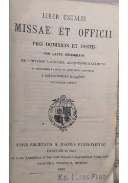 Liber usualis Missae et Officii 1934 r.