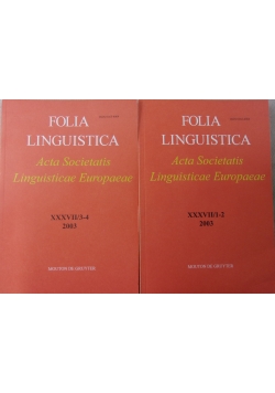 Folia linguistica Acta Societatis Linguisticae Europaeae. Zestaw 2 książek