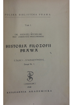 Historia filozofii prawa, tom I, 1946 r.