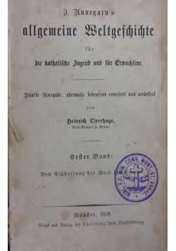 Allgemeine Weltgeschichte, 1859 r.