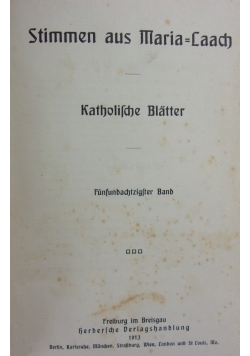 Stimmen aus Maria Laach, 1913r.
