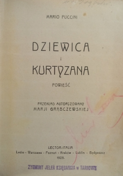 Dziewica i Kurtyzana, 1925 r.