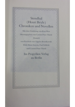 Chroniken und Novellen