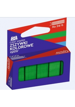 Zszywki kolorowe 24/6 zielone GRAND