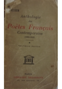 Anthologie des Poetes Francais, 1937 r.