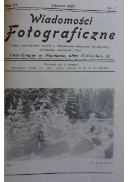 Wiadomości fotograficzne nr 1-12, 1933 r.