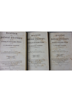Handbuch der Pastoraltheologie Dritter Band I, II, III - 1828 r.