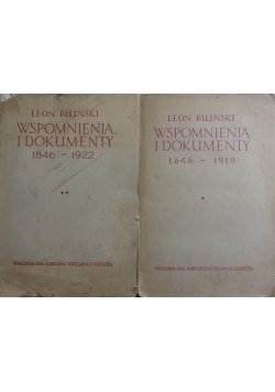 Wspomnienia i dokumenty, 1924 r.. Zestaw 2 książek