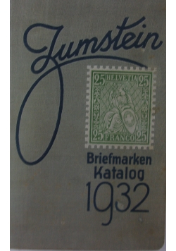 Briefmarken-katalog zumstein, 1932 r.