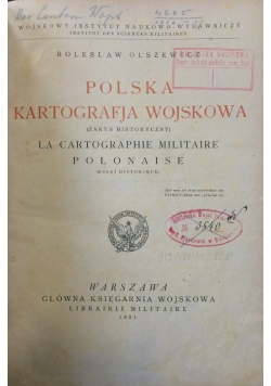 Polska kartografja wojskowa, 1921r.