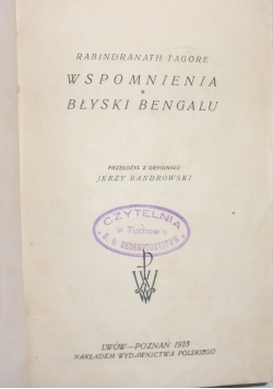 Wspomnienia. Błyski Bengalu, 1923 r.