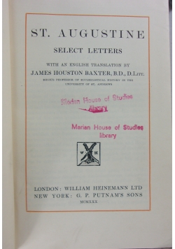 St. Augustine select letters, 1930