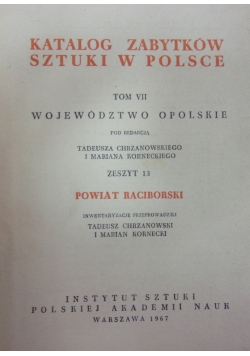 Katalog Zabytków Sztuki W Polsce, tom VII