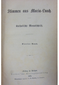 Stimmen aus Maria-Laach: katholische Blätter, r. 1873
