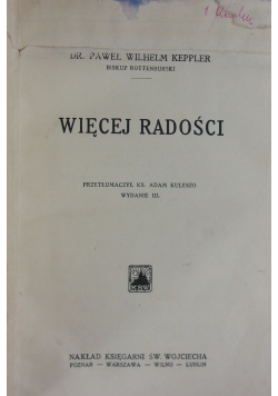Więcej radości, wydanie III. 1932 r.