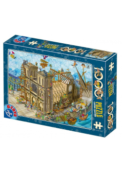 Puzzle 1000 Szaleństwo budowa Katedry Notre-Damme