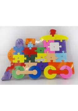 Puzzle drewniane lokomotywa