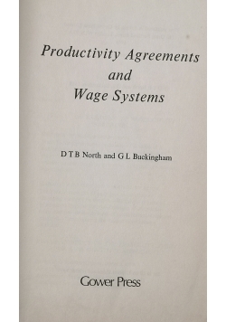 Productivity Agreements and Wage Systems