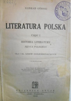 Literatura polski,1938r.