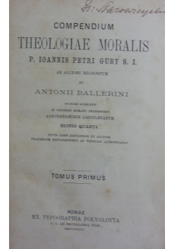 Compedium theologiae moralis, 1877r.