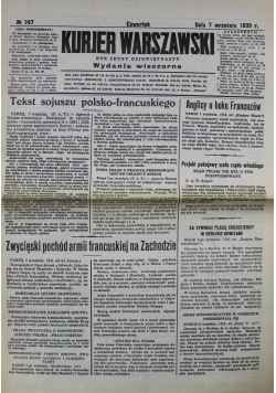 Kurjer Warszawski Nr 247 1939 r