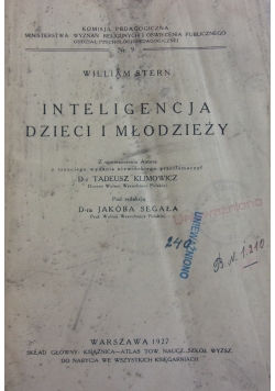 Inteligencja dzieci i młodzieży,1927r