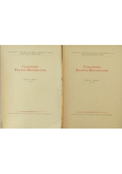 Czasopismo Prawo -Historyczne ,Tom XIV ,Zeszyt 1 i 2
