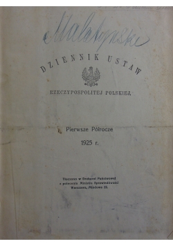 Dziennik ustaw Rzeczypospolitej Polskiej, 1925 r.