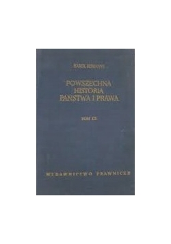 Powszechna historia państwa i prawa ,tom III