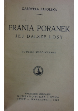 Frania Poranek ,1922r.