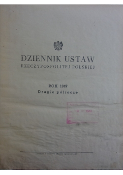 Dziennik Ustaw Rzeczypospolitej Polskiej 1947 rok, 1947 r.