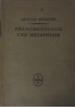 Phanomenologie und metaphysik, 1933 r.