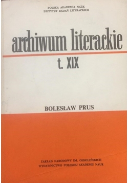 Archiwum literackie, Tom XIX