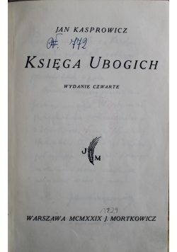 Księga ubogich 1929 r.