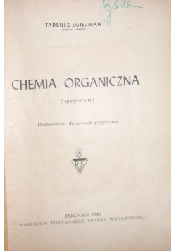 Chemia organiczna,1946r.