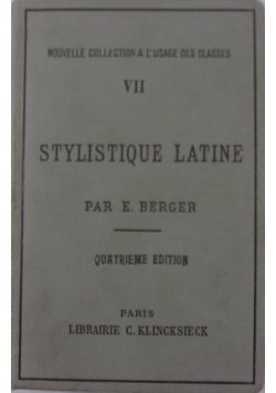 Stylistique Latine, 1933 r.