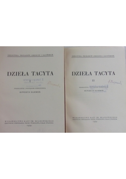Dzieła Tacyta, tom I i II, 1938r.