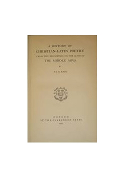 A History of Christian-Latin Poetry