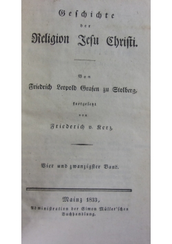 Geschichte der Religion Jezu Christi, tom 24, 1833r.