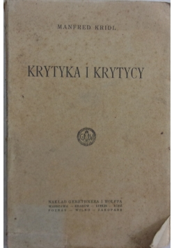 Krytyka i krytycy,1923r