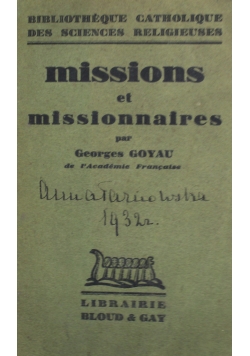 Missions et missionnaires 1931 r