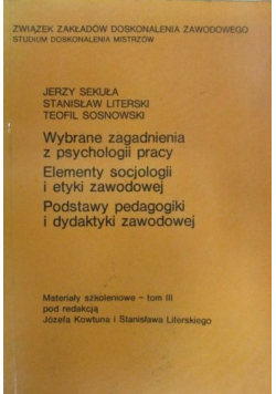 Wybrane zagadnienia z psychologii pracy