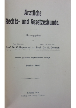 Arztliche Rechts-und Gesetzeskunde, 1913 r