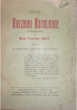 Roczniki katolickie na Rok Pański 1927