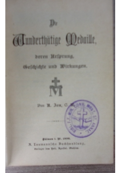 Wundersthatige medaille,1896r.