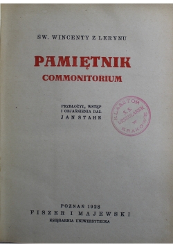 Pamiętnik Commonitorium 1928 r.