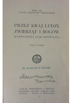 Przez kraj ludzi, zwierząt i Bogów, 1923 r.