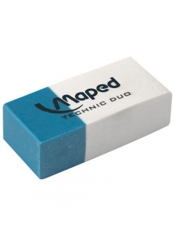 Gumka Duo dwustronna biało-nieb dsp (36szt) MAPED