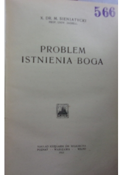 Problem istnienia Boga, 1923 r.